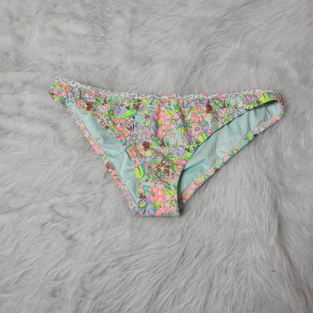 Victoria's Secret Floral Ruffled Bikini Bottom Bathing suit Swimsuit Large